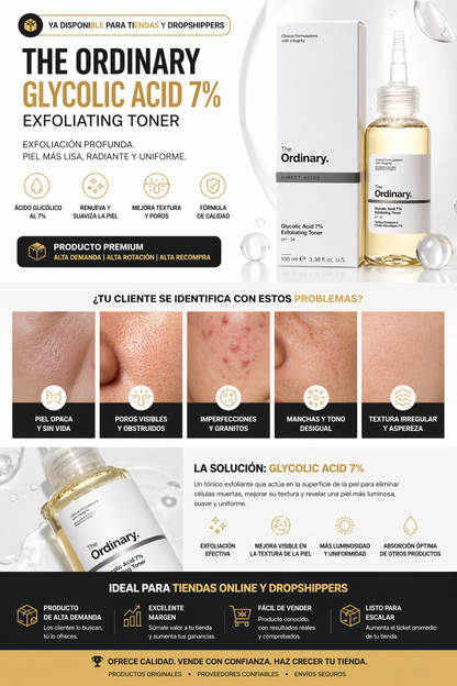 The Ordinary TÓNICO FACIAL BRILLO Y UNIFORMIDAD + ENVÍO GRATIS